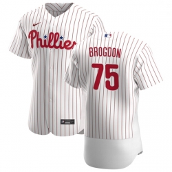 Philadelphia Phillies 75 Connor Brogdon Men Nike White Home 2020 Authentic Player MLB Jersey