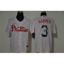 Phillies 3 Bryce Harper White Nike Cool Base Player Jersey