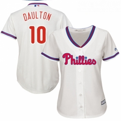 Womens Majestic Philadelphia Phillies 10 Darren Daulton Replica Cream Alternate Cool Base MLB Jersey