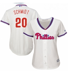 Womens Majestic Philadelphia Phillies 20 Mike Schmidt Replica Cream Alternate Cool Base MLB Jersey