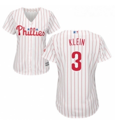 Womens Majestic Philadelphia Phillies 3 Chuck Klein Authentic WhiteRed Strip Home Cool Base MLB Jersey