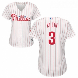 Womens Majestic Philadelphia Phillies 3 Chuck Klein Authentic WhiteRed Strip Home Cool Base MLB Jersey
