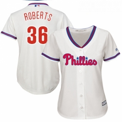 Womens Majestic Philadelphia Phillies 36 Robin Roberts Authentic Cream Alternate Cool Base MLB Jersey