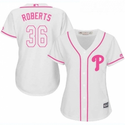 Womens Majestic Philadelphia Phillies 36 Robin Roberts Authentic White Fashion Cool Base MLB Jersey