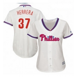 Womens Majestic Philadelphia Phillies 37 Odubel Herrera Replica Cream Alternate Cool Base MLB Jersey 