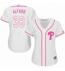 Womens Majestic Philadelphia Phillies 38 Jorge Alfaro Replica White Fashion Cool Base MLB Jersey 