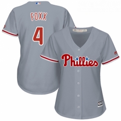 Womens Majestic Philadelphia Phillies 4 Jimmy Foxx Authentic Grey Road Cool Base MLB Jersey