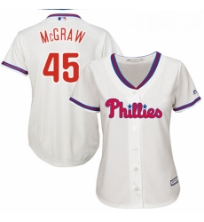 Womens Majestic Philadelphia Phillies 45 Tug McGraw Authentic Cream Alternate Cool Base MLB Jersey