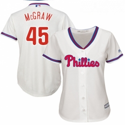 Womens Majestic Philadelphia Phillies 45 Tug McGraw Authentic Cream Alternate Cool Base MLB Jersey