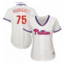 Womens Majestic Philadelphia Phillies 75 Francisco Rodriguez Authentic Cream Alternate Cool Base MLB Jersey 