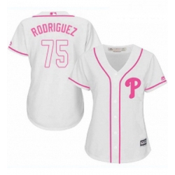 Womens Majestic Philadelphia Phillies 75 Francisco Rodriguez Authentic White Fashion Cool Base MLB Jersey 