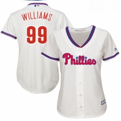 Womens Majestic Philadelphia Phillies 99 Mitch Williams Authentic Cream Alternate Cool Base MLB Jersey