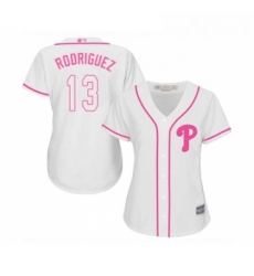 Womens Philadelphia Phillies 13 Sean Rodriguez Replica White Fashion Cool Base Baseball Jersey 