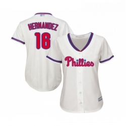 Womens Philadelphia Phillies 16 Cesar Hernandez Replica Cream Alternate Cool Base Baseball Jersey 