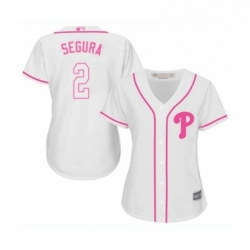 Womens Philadelphia Phillies 2 Jean Segura Replica White Fashion Cool Base Baseball Jersey 