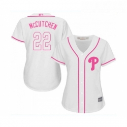 Womens Philadelphia Phillies 22 Andrew McCutchen Replica White Fashion Cool Base Baseball Jersey 