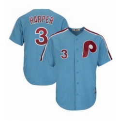 Womens Philadelphia Phillies 3 Bryce Harper Light Blue Alternate Cool Base Cooperstown Stitched MLB Jersey 
