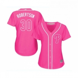 Womens Philadelphia Phillies 30 David Robertson Replica Pink Fashion Cool Base Baseball Jersey 