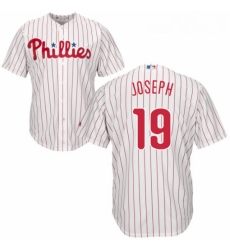 Youth Majestic Philadelphia Phillies 19 Tommy Joseph Authentic WhiteRed Strip Home Cool Base MLB Jersey 