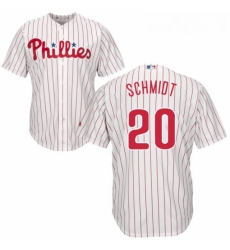 Youth Majestic Philadelphia Phillies 20 Mike Schmidt Replica WhiteRed Strip Home Cool Base MLB Jersey