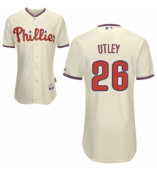 Youth Majestic Philadelphia Phillies 26 Chase Utley Replica Cream Alternate Cool Base MLB Jersey