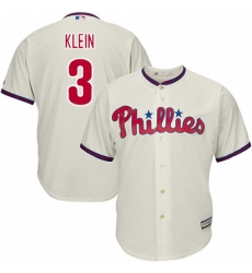 Youth Majestic Philadelphia Phillies 3 Chuck Klein Replica Cream Alternate Cool Base MLB Jersey