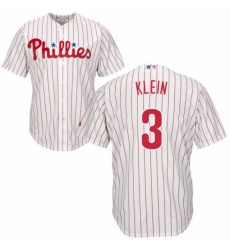 Youth Majestic Philadelphia Phillies 3 Chuck Klein Replica WhiteRed Strip Home Cool Base MLB Jersey