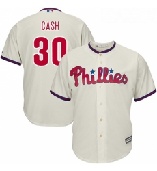 Youth Majestic Philadelphia Phillies 30 Dave Cash Authentic Cream Alternate Cool Base MLB Jersey