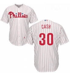 Youth Majestic Philadelphia Phillies 30 Dave Cash Authentic WhiteRed Strip Home Cool Base MLB Jersey