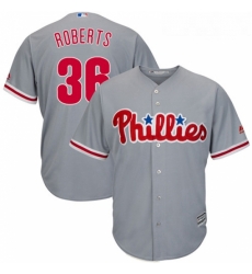 Youth Majestic Philadelphia Phillies 36 Robin Roberts Authentic Grey Road Cool Base MLB Jersey