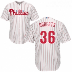 Youth Majestic Philadelphia Phillies 36 Robin Roberts Authentic WhiteRed Strip Home Cool Base MLB Jersey