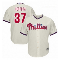 Youth Majestic Philadelphia Phillies 37 Odubel Herrera Authentic Cream Alternate Cool Base MLB Jersey 