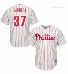Youth Majestic Philadelphia Phillies 37 Odubel Herrera Authentic WhiteRed Strip Home Cool Base MLB Jersey 