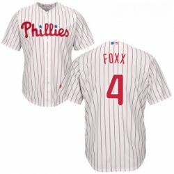 Youth Majestic Philadelphia Phillies 4 Jimmy Foxx Authentic WhiteRed Strip Home Cool Base MLB Jersey