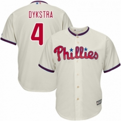 Youth Majestic Philadelphia Phillies 4 Lenny Dykstra Authentic Cream Alternate Cool Base MLB Jersey 