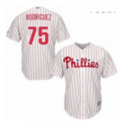 Youth Majestic Philadelphia Phillies 75 Francisco Rodriguez Authentic WhiteRed Strip Home Cool Base MLB Jersey 