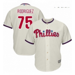 Youth Majestic Philadelphia Phillies 75 Francisco Rodriguez Replica Cream Alternate Cool Base MLB Jersey 