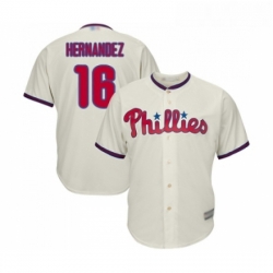 Youth Philadelphia Phillies 16 Cesar Hernandez Replica Cream Alternate Cool Base Baseball Jersey 