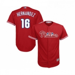 Youth Philadelphia Phillies 16 Cesar Hernandez Replica Red Alternate Cool Base Baseball Jersey 
