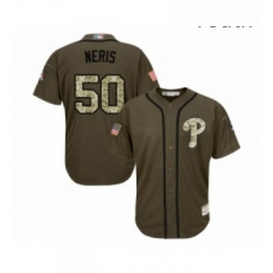 Youth Philadelphia Phillies 50 Hector Neris Authentic Green Salute to Service Baseball Jersey 
