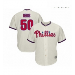 Youth Philadelphia Phillies 50 Hector Neris Replica Cream Alternate Cool Base Baseball Jersey 