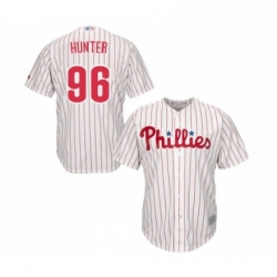 Youth Philadelphia Phillies 96 Tommy Hunter Replica White Red Strip Home Cool Base Baseball Jersey 