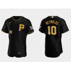 Men Pittsburgh Pirates 10 Bryan Reynolds Black Flex Base Stitched Baseball Jersey