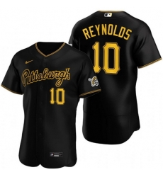 Men Pittsburgh Pirates 10 Bryan Reynolds Black Flex Base Stitched MLB Jerse