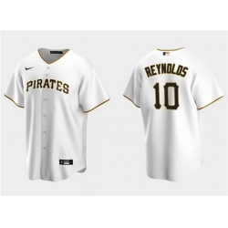 Men Pittsburgh Pirates 10 Bryan Reynolds White Cool Base Stitched Baseball Jersey