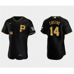 Men Pittsburgh Pirates 14 Rodolfo Castro Black Flex Base Stitched Baseball Jersey