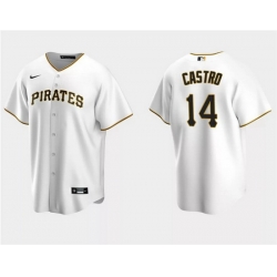 Men Pittsburgh Pirates 14 Rodolfo Castro White Cool Base Stitched Baseball Jersey