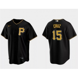Men Pittsburgh Pirates 15 Oneil Cruz Black Cool Base Stitched Baseball Jersey