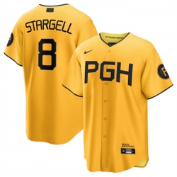 Men Pittsburgh Pirates Active Player Custom Gold 2023 City Connect Stitched Jersey
