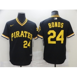 Men Pittsburgh Pirates Barry Bonds 24 Black Alternate Cool Base Baseball Jersey